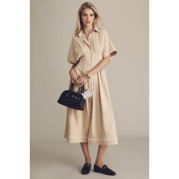 New Anthropologie The Tobie Shirt Dress by Exquise sz S